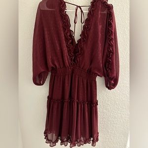 MAROON AND GOLD DRESS! ONLY WORN ONCE